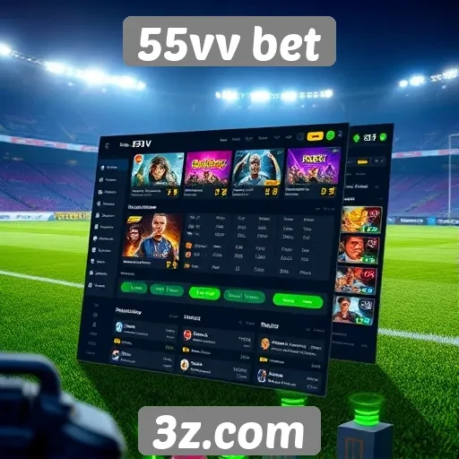Interface e design do 55vv bet para jogadores